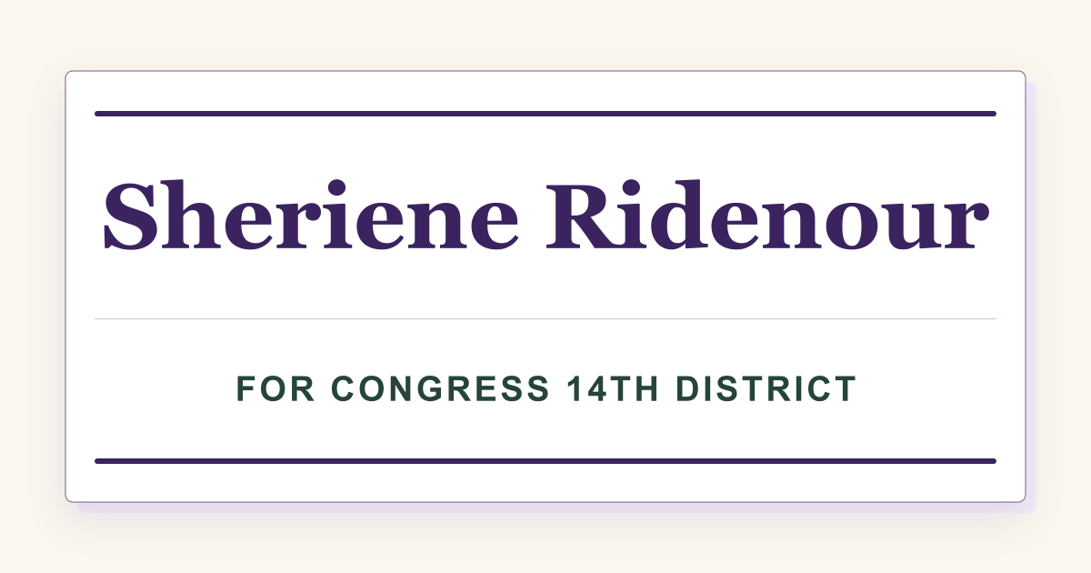 Sheriene Ridenour for Congress